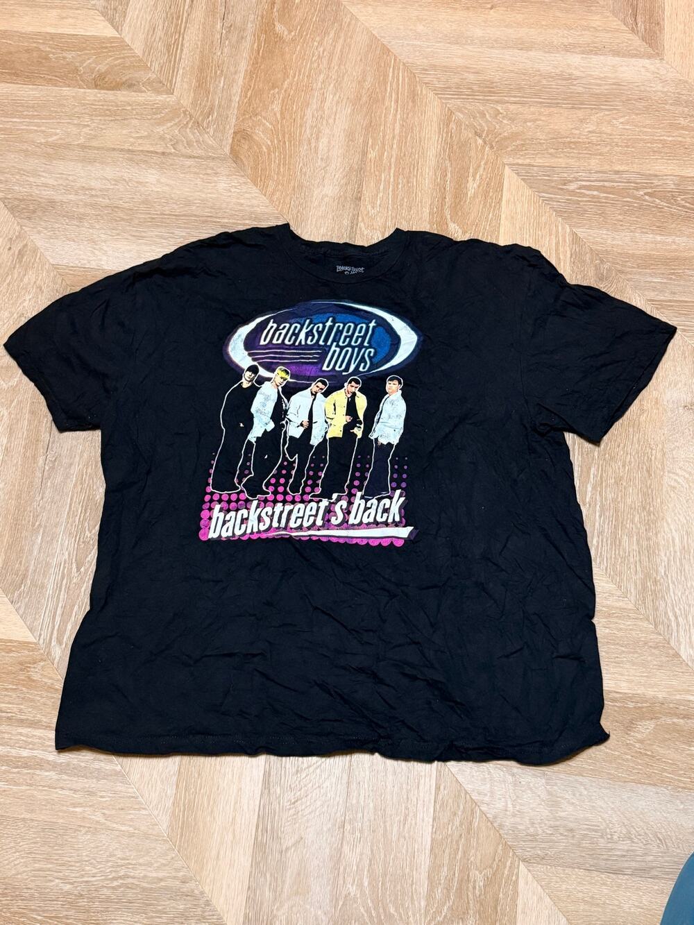 Backstreet Boys Backstreet's Back Black Graphic Tee 2XL Y2K Style Pop